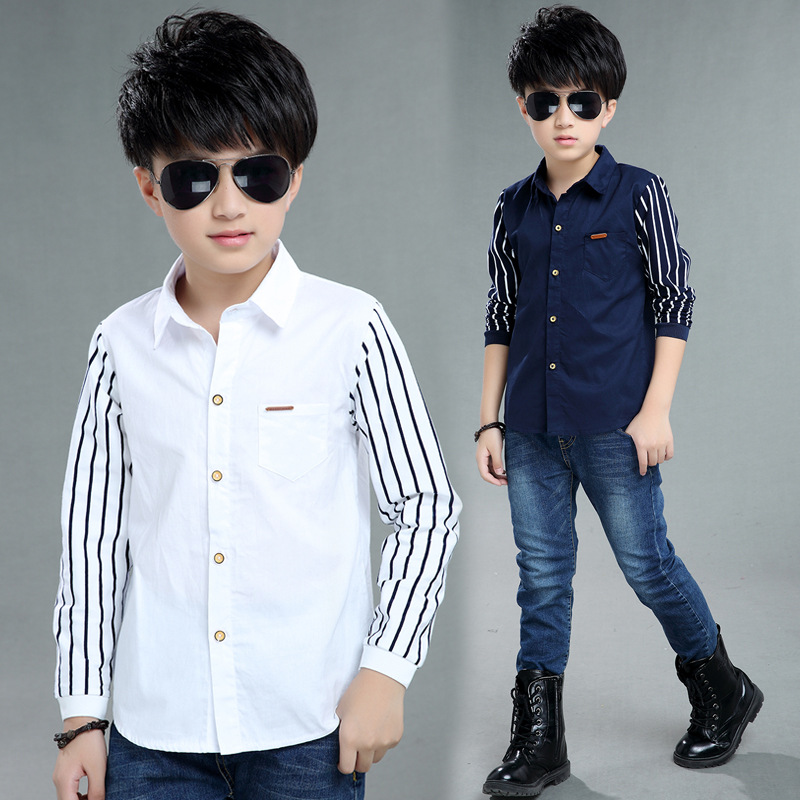 Midodo 1 Pcs Shirts For Boys Cotton Casual Children Clothes Long Sleeve Teenage School Uniform Shirt