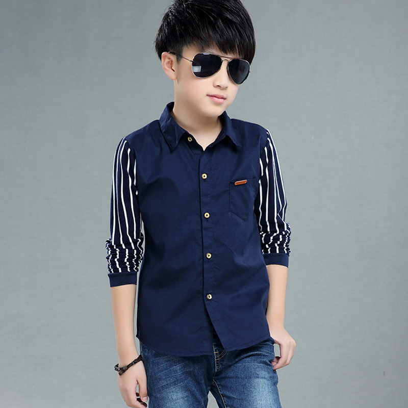 Midodo 1 Pcs Shirts For Boys Cotton Casual Children Clothes Long Sleeve Teenage School Uniform Shirt