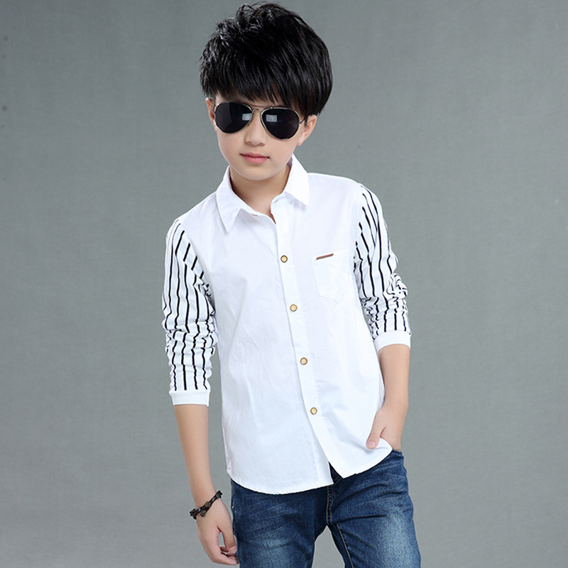 Midodo 1 Pcs Shirts For Boys Cotton Casual Children Clothes Long Sleeve Teenage School Uniform Shirt