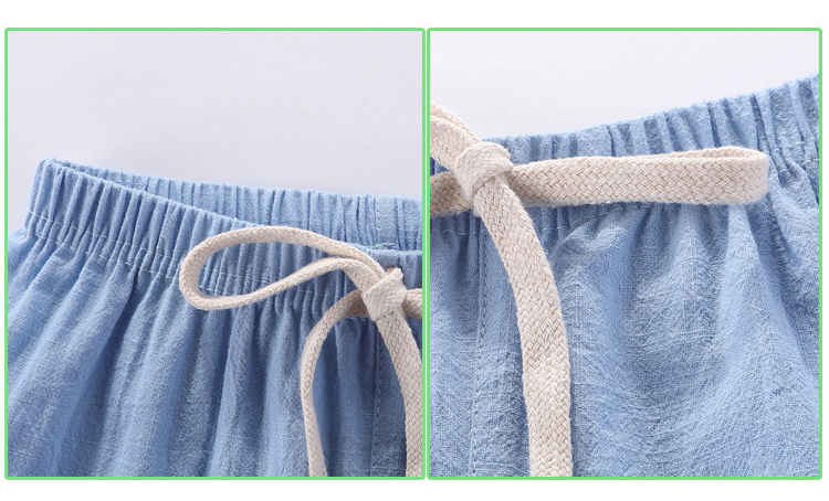 Kids Cotton Linen Shorts For Boys Children Clothing Baby Casual Pants Sportswear 2-9 Yrs