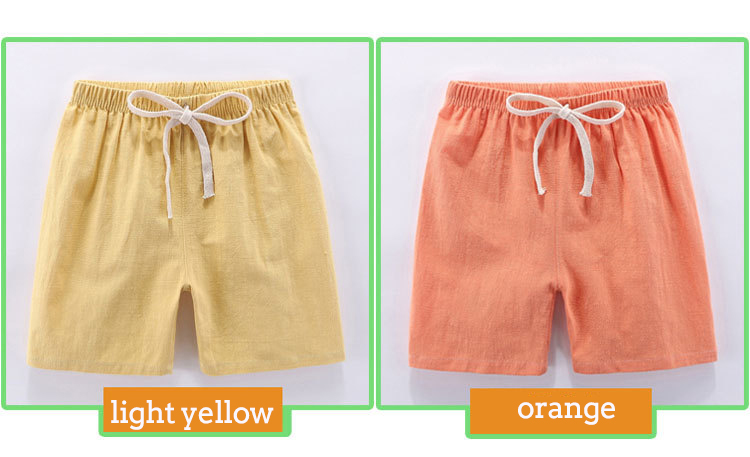Kids Cotton Linen Shorts For Boys Children Clothing Baby Casual Pants Sportswear 2-9 Yrs