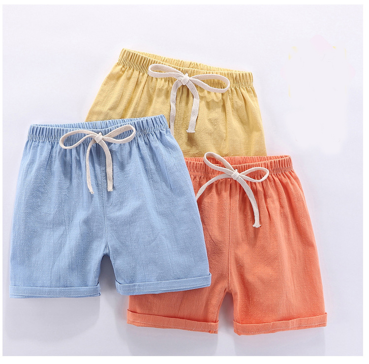 Kids Cotton Linen Shorts For Boys Children Clothing Baby Casual Pants Sportswear 2-9 Yrs