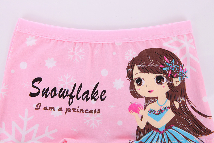4 Pcs/pack Children Cotton Underwear Baby Girl Cartoon Printed Boxer Briefs Panties 1-11 Yrs