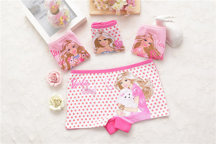 4Pcs/lot Girls Underwear Cotton Panties For Kids Short Briefs Cartoon Children Underpants 1-9 Yrs