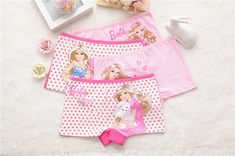4Pcs/lot Girls Underwear Cotton Panties For Kids Short Briefs Cartoon Children Underpants 1-9 Yrs
