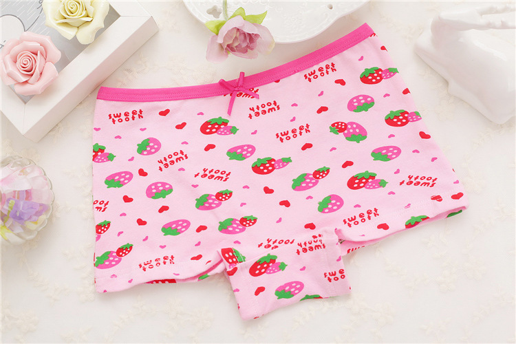 4Pcs/lot Girls Underwear Cotton Panties For Kids Short Briefs Cartoon Children Underpants 1-9 Yrs