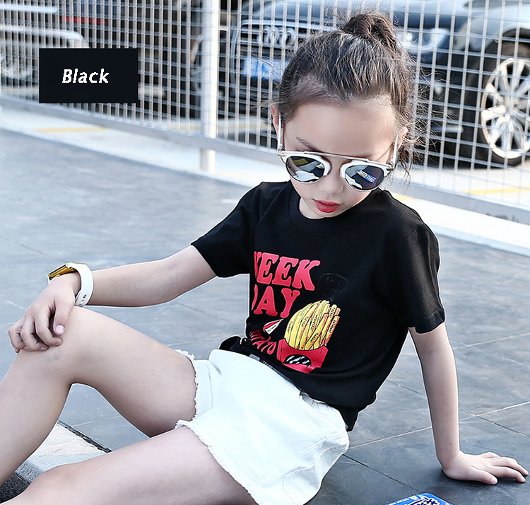 Girls T-Shirts Short Sleeve Cartoon Tees For Girls Clothing Casual Tops 2-12 Yrs Print Kids Clothes