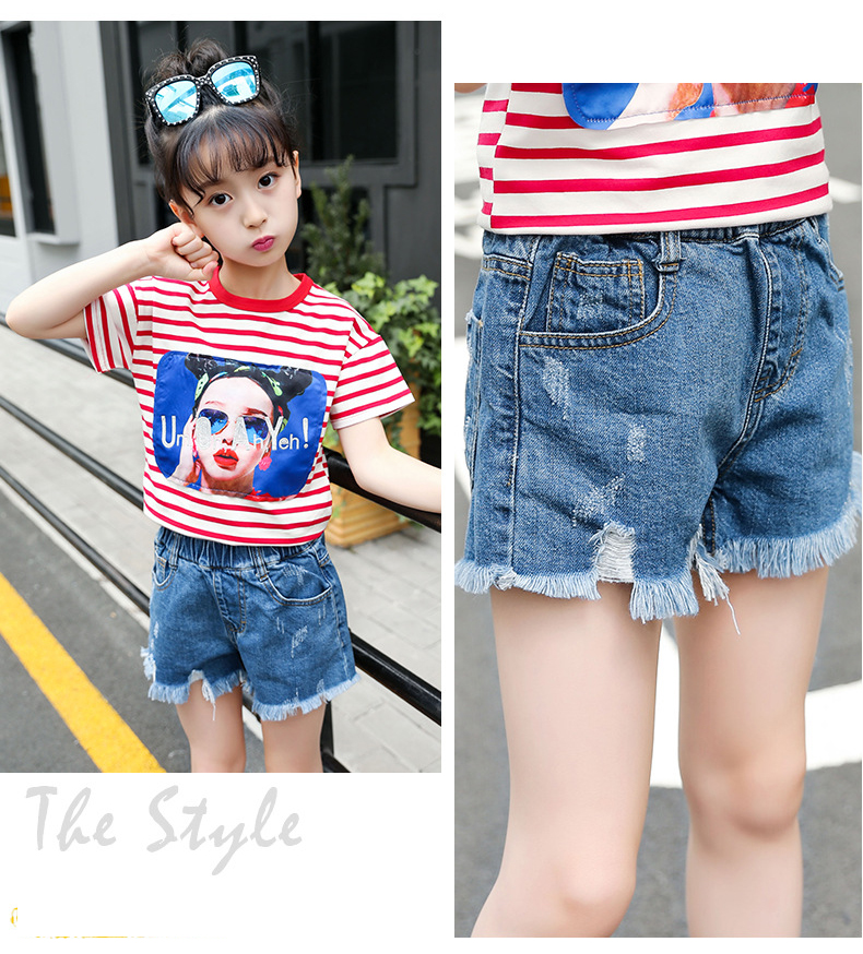 Children Denim Shorts For Girls Clothing Jeans Pants Summer Kids Trousers 4-12 Years Bottoms