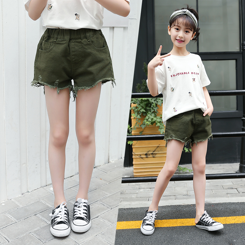 Kids Shorts For Girls Clothing Children Solid Cotton Pants 4-12 Years Leisure Girl's Short Trousers