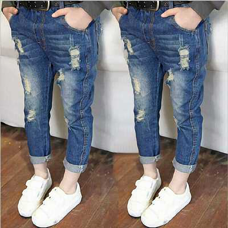 Kids Hole Jeans For Girls Clothes Casual  Denim Pants Girls Trousers Children Clothing 2-10 Yrs