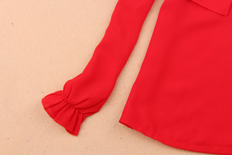 Spring And Autumn Girls Blouse Children Clothing Girl Shirt Long Sleeve Bow Chiffon Blouses 2-15T