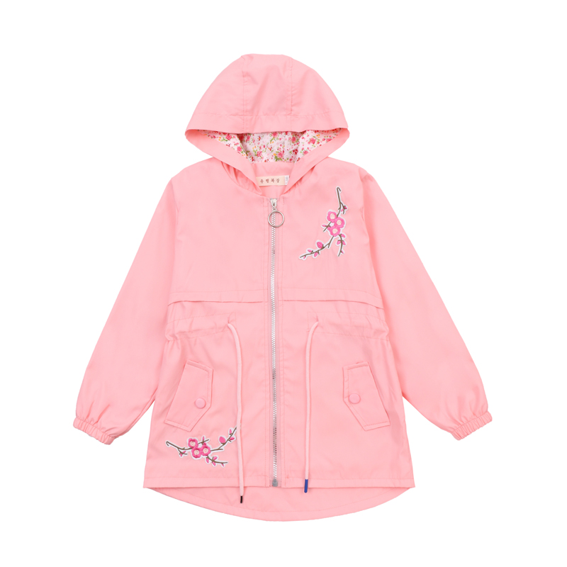 Girls Trench Coat Cute Flower Hooded Outwear for Kids Clothes Casual Jackets 2-12 Years Vestidos