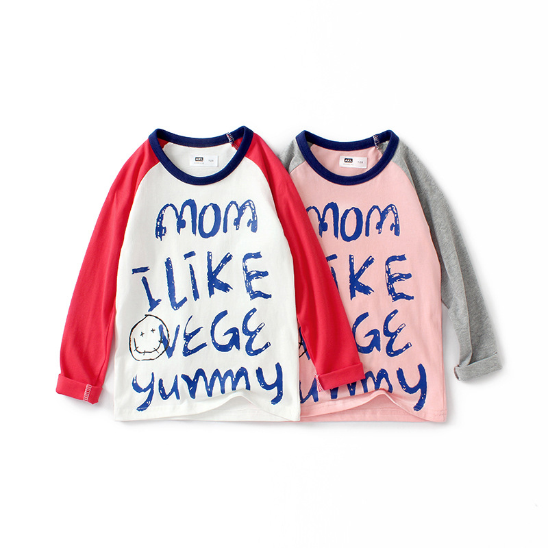 Kids Tees For Girls Cartoon Long Sleeve Boys T-shirt Cotton Tops Smiley Face Tees Children Clothes