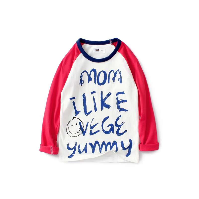 Kids Tees For Girls Cartoon Long Sleeve Boys T-shirt Cotton Tops Smiley Face Tees Children Clothes