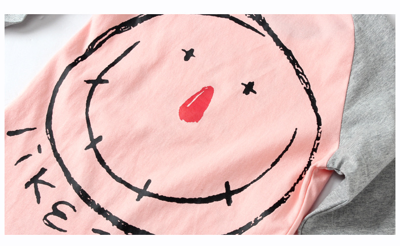 Kids Tees For Girls Cartoon Long Sleeve Boys T-shirt Cotton Tops Smiley Face Tees Children Clothes
