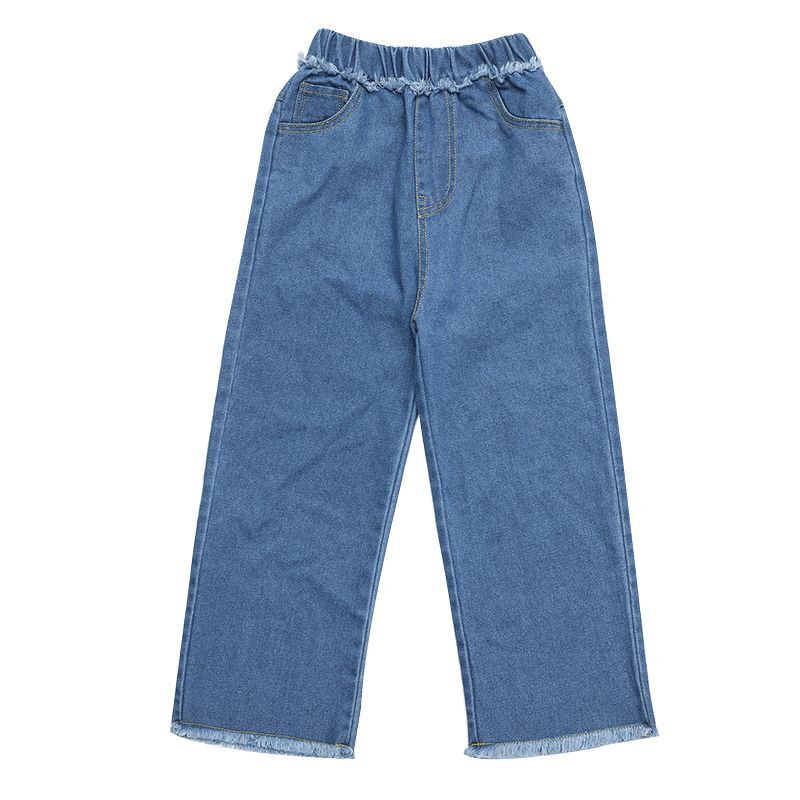 Teenage Girls Jeans Cotton Loose Pants Spring Kids Clothes Baby Wide Leg Jeans Casual Trousers 18909
