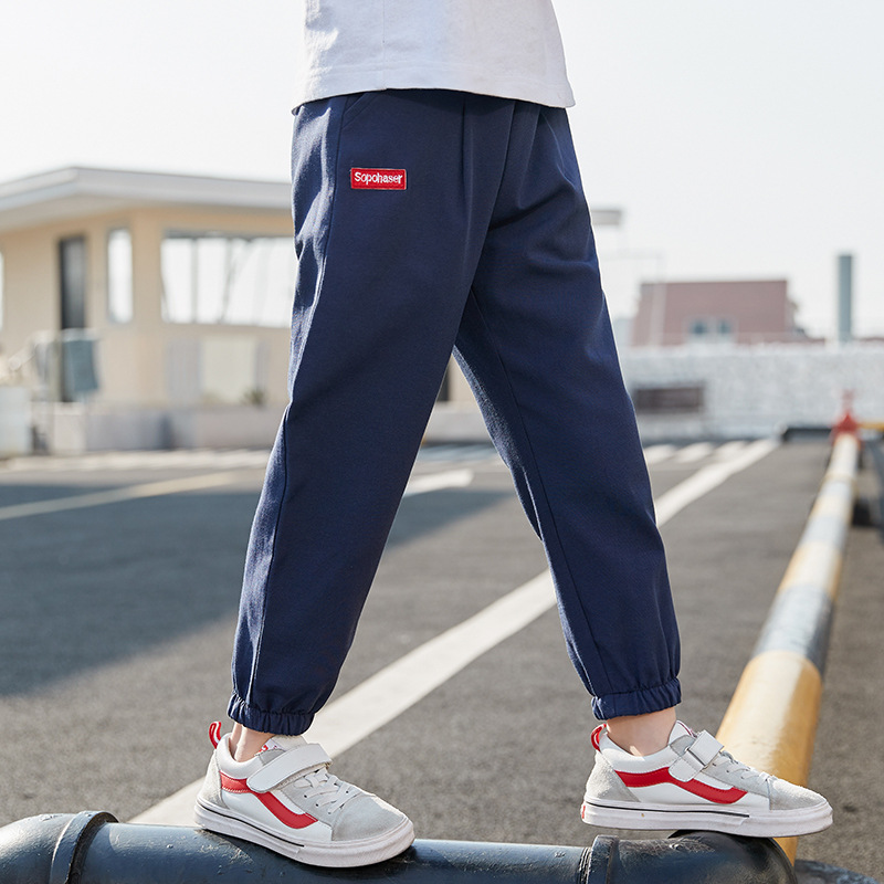 Kids Casual Trousers For Boys Sweatpants Elastic Waist Harem Pants For Boys Children Clothing 19022