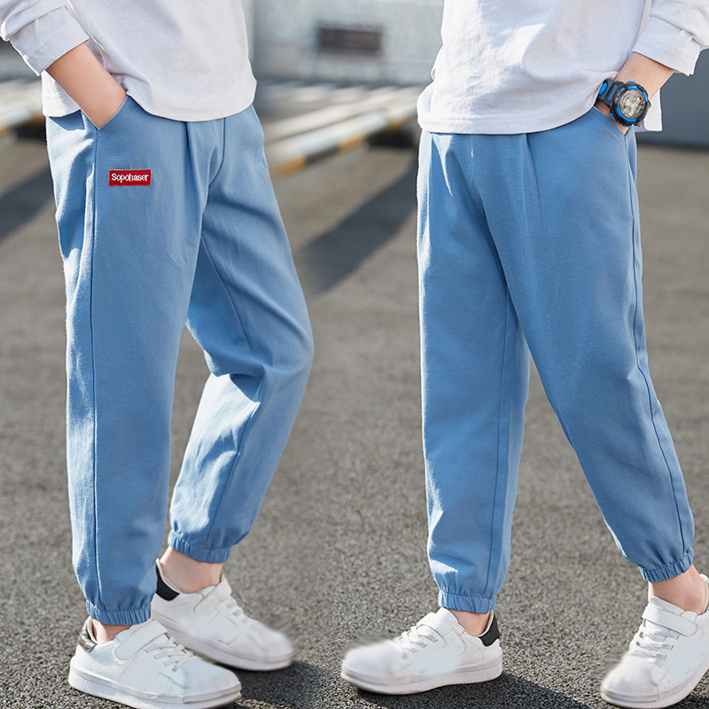 Kids Casual Trousers For Boys Sweatpants Elastic Waist Harem Pants For Boys Children Clothing 19022