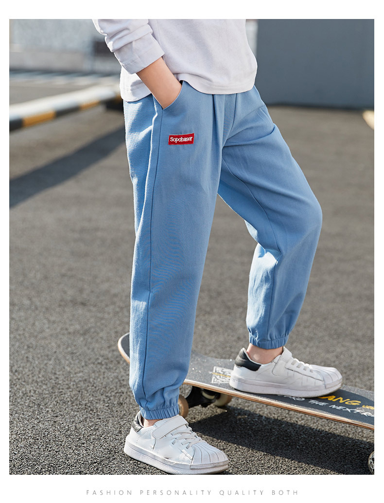 Kids Casual Trousers For Boys Sweatpants Elastic Waist Harem Pants For Boys Children Clothing 19022