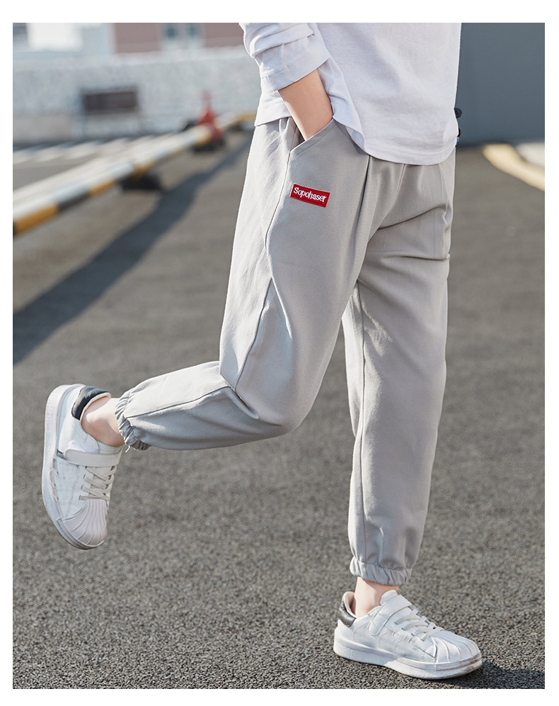 Kids Casual Trousers For Boys Sweatpants Elastic Waist Harem Pants For Boys Children Clothing 19022