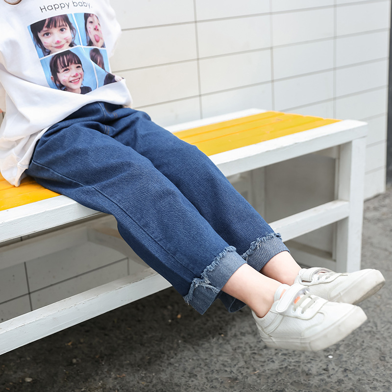 Kids Jeans Girl Wide Leg Pants Girls Denim Pants Elastic Waist Jeans For Girls  Casual Trousers