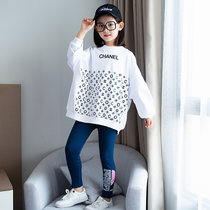 Kids Leggings Children Spring Autumn Trousers Girls Printing Cute Pants Cotton All-match Trousers