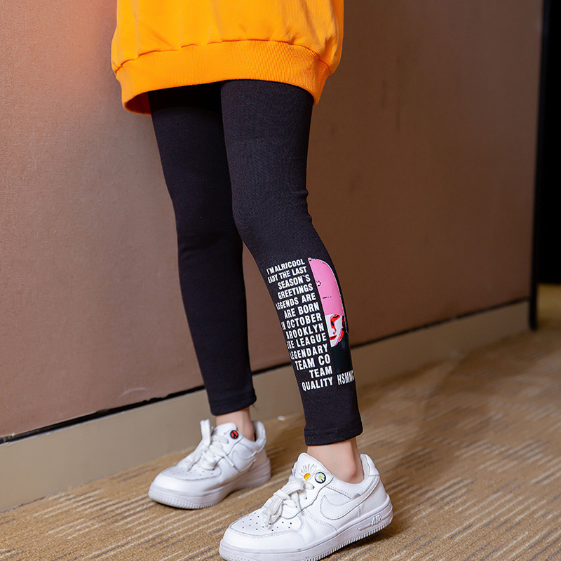 Kids Leggings Children Spring Autumn Trousers Girls Printing Cute Pants Cotton All-match Trousers