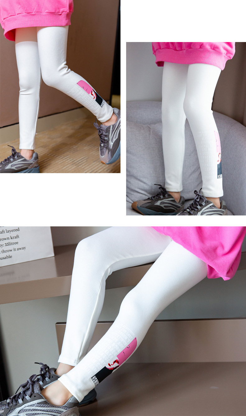 Kids Leggings Children Spring Autumn Trousers Girls Printing Cute Pants Cotton All-match Trousers