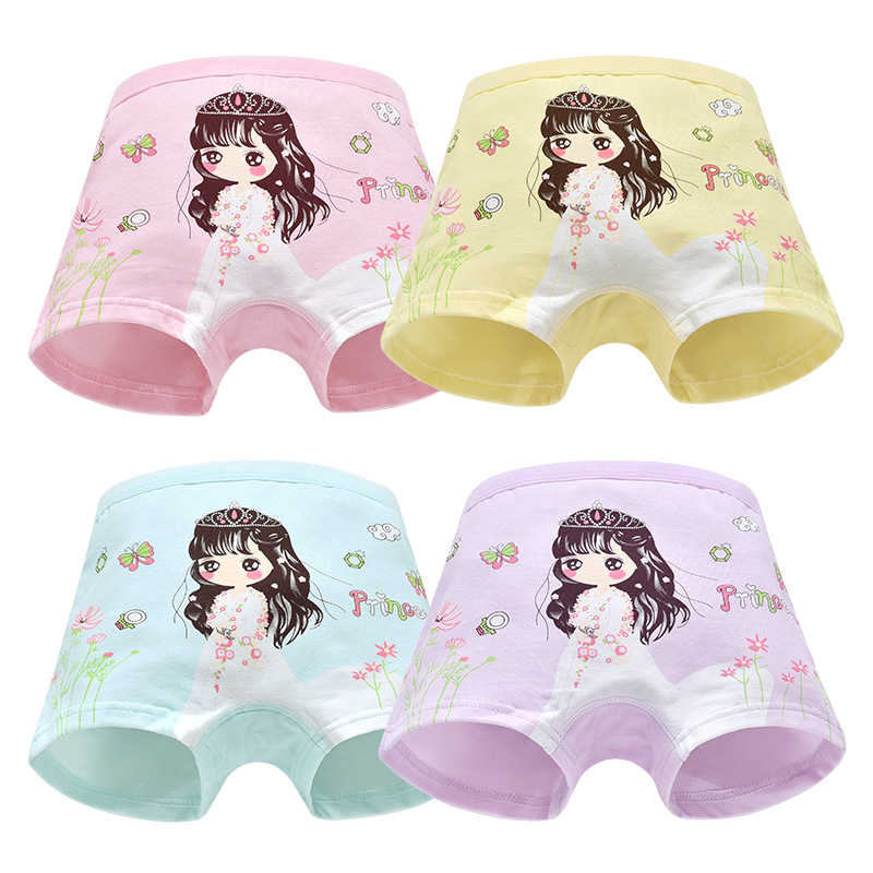 Midodo Children Girls Cotton Underwear Panty Boxer Baby Kids Lovely Cute Underpants 4pcs/lot