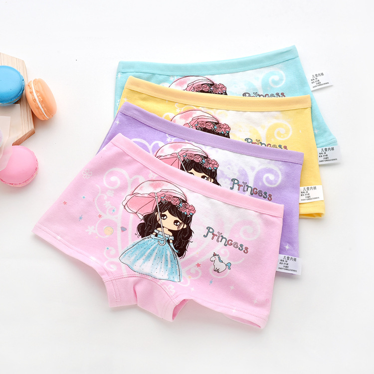 Midodo Children Girls Cotton Underwear Panty Boxer Baby Kids Lovely Cute Underpants 4pcs/lot