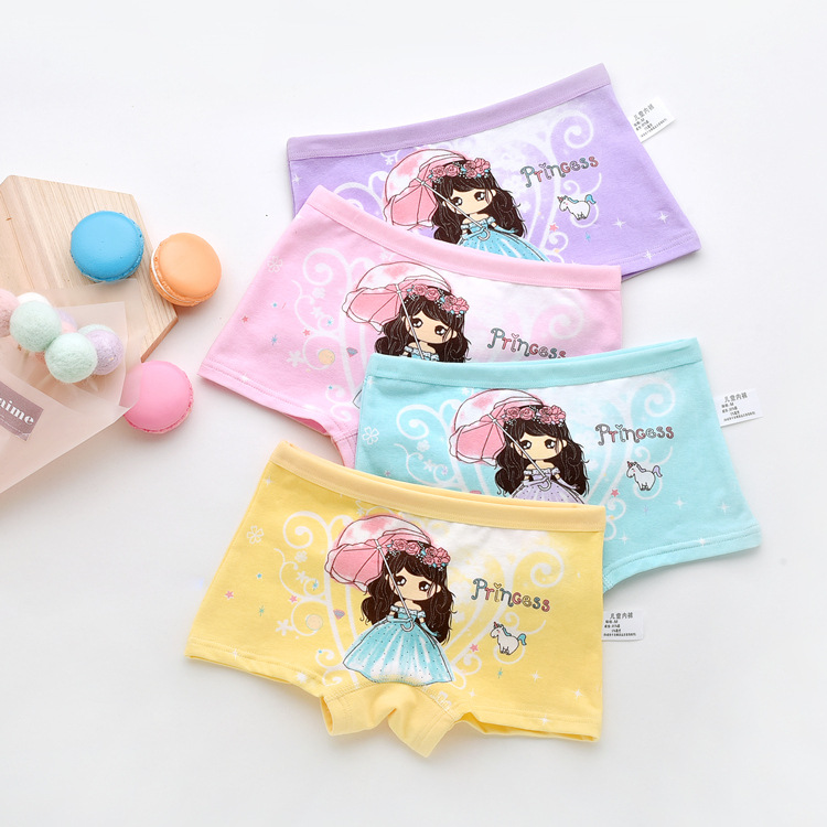 Midodo Children Girls Cotton Underwear Panty Boxer Baby Kids Lovely Cute Underpants 4pcs/lot