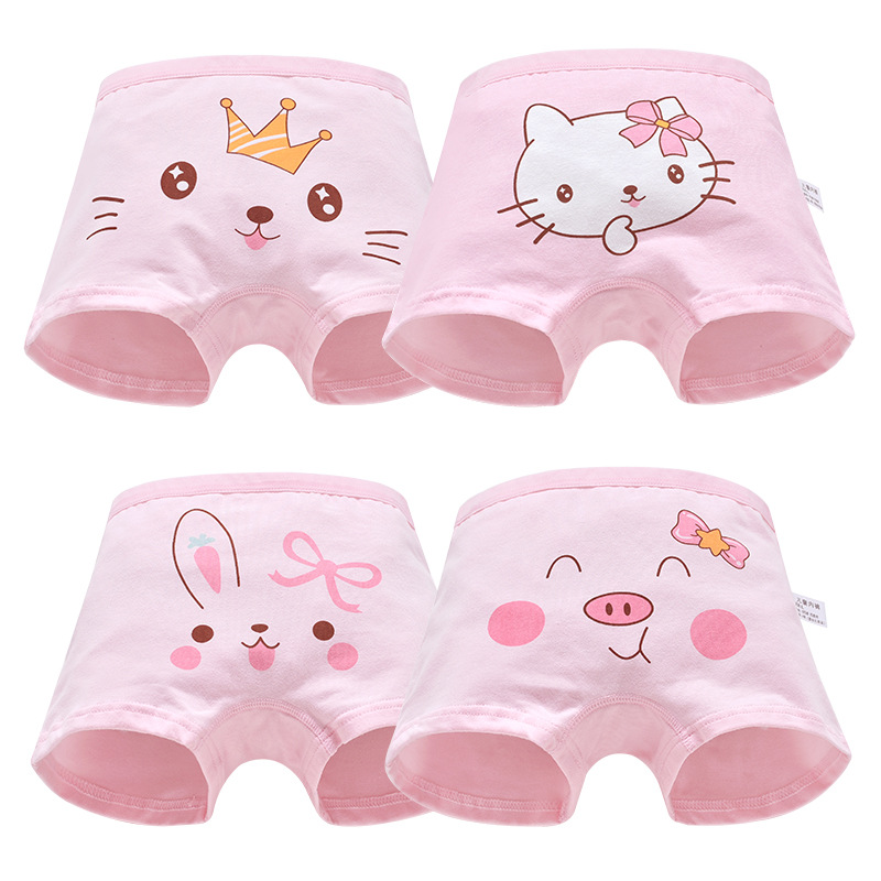 Midodo Children Girls Cotton Underwear Panty Boxer Baby Kids Lovely Cute Underpants 4pcs/lot