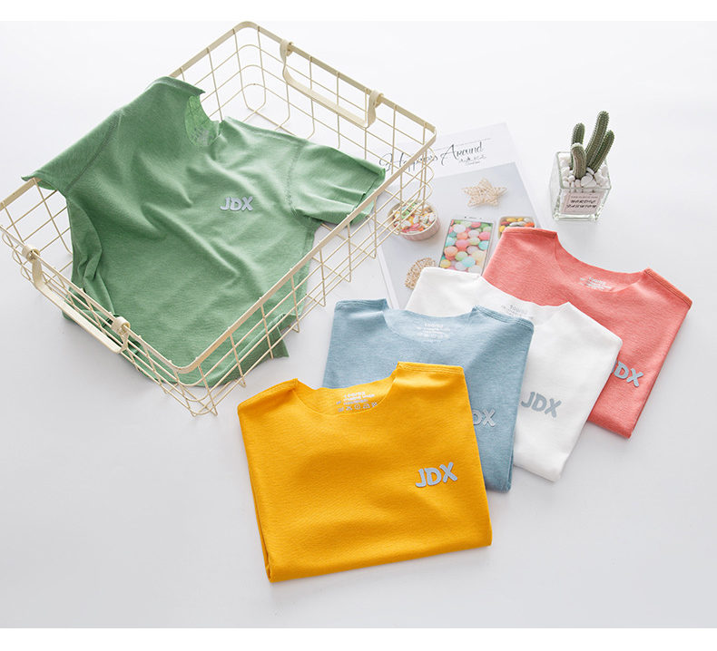 Summer Children Striped T-Shirt Baby Modal Short Sleeve Shirt Boys and Girls Half Sleeve Tops 2-12T