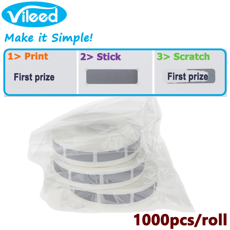 Vileed Scratch Off Stickers Cover to Hide Secret Code Vendor Awards Office Security Raffle Label DIY