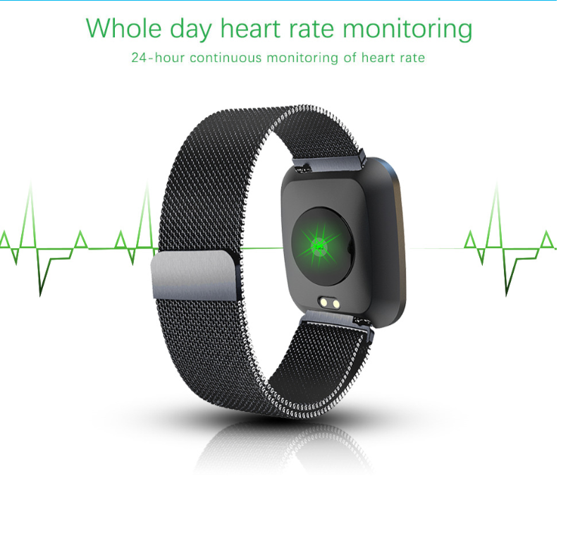 New L18 smart bracelet 1.3 color screen full metal heart rate blood pressure IP68 pedometer sleep silvery steel one 5