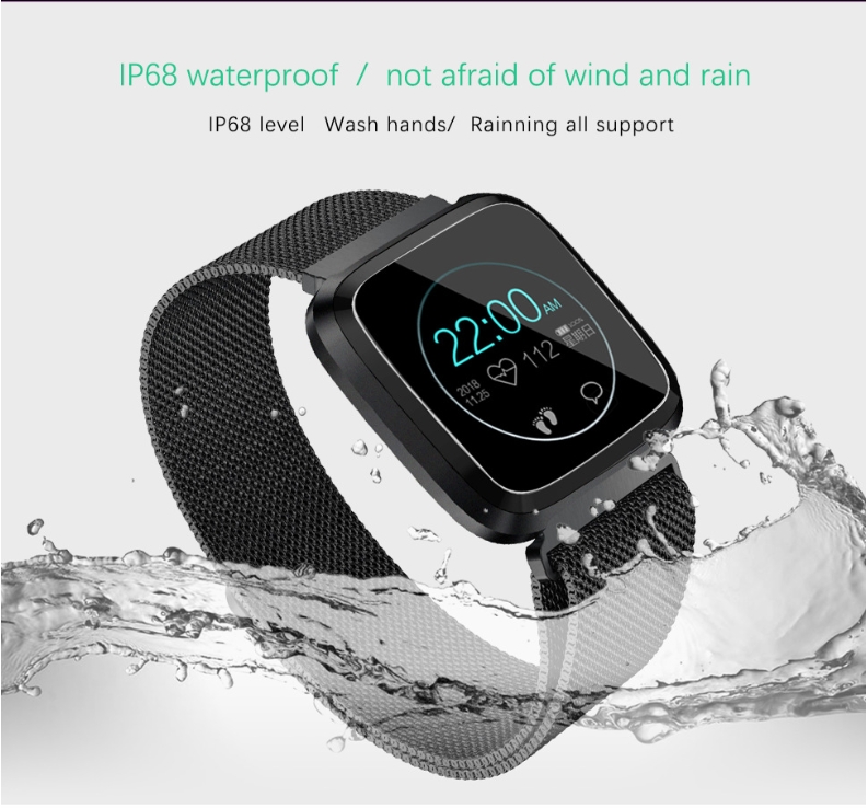 New L18 smart bracelet 1.3 color screen full metal heart rate blood pressure IP68 pedometer sleep silvery steel one 12