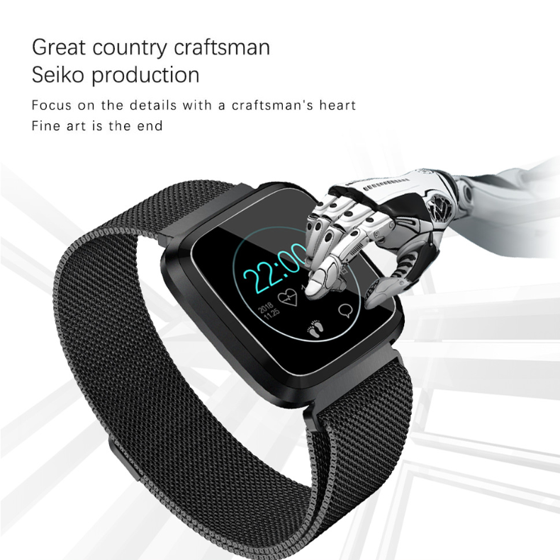 New L18 smart bracelet 1.3 color screen full metal heart rate blood pressure IP68 pedometer sleep silvery steel one 3