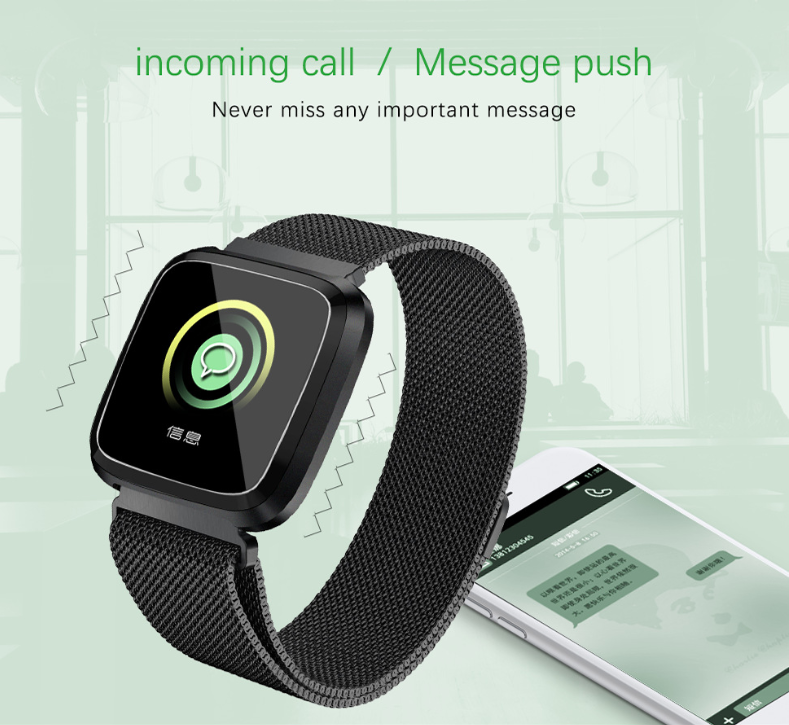 New L18 smart bracelet 1.3 color screen full metal heart rate blood pressure IP68 pedometer sleep silvery steel one 10