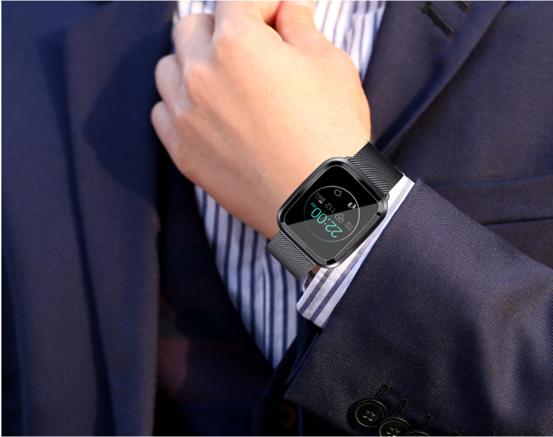 New L18 smart bracelet 1.3 color screen full metal heart rate blood pressure IP68 pedometer sleep silvery steel one 16