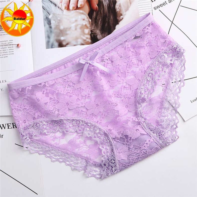 10 Pack Women’s lace underwear Ladies lingerie low waist panties solid color briefs underwear is close-fitting Multi-color random collocation non-refundable