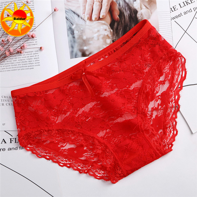 10 Pack Women’s lace underwear Ladies lingerie low waist panties solid color briefs underwear is close-fitting Multi-color random collocation non-refundable