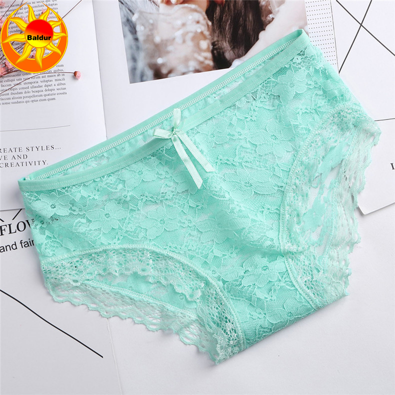 10 Pack Women’s lace underwear Ladies lingerie low waist panties solid color briefs underwear is close-fitting Multi-color random collocation non-refundable