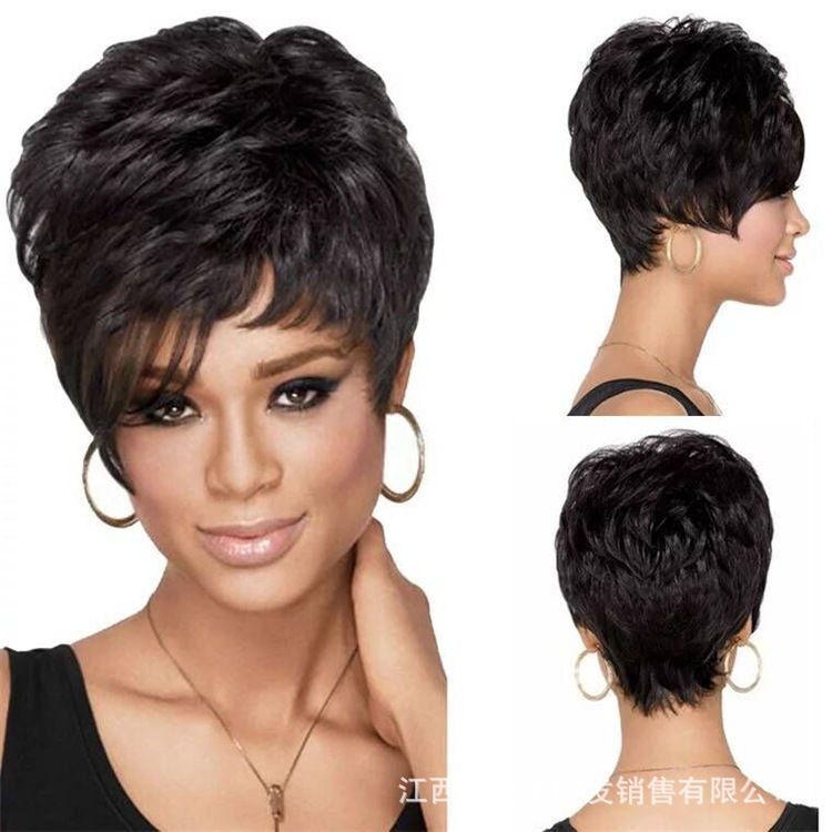 Women S Short Curly Hair High Temperature Silk Wigs African