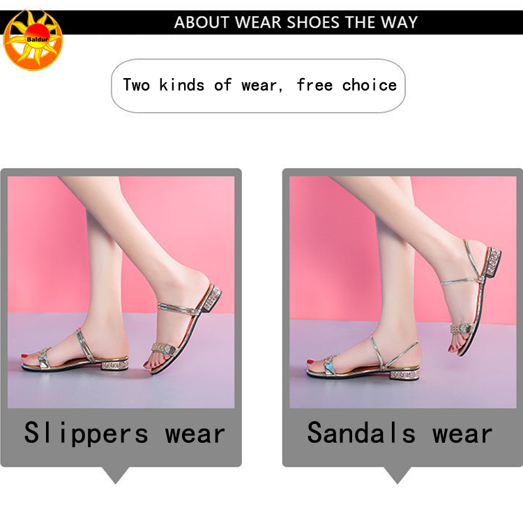 size 36-42 Women’s sandals Two ways to wear open shoes low heel flat bottom shoes leisure slippers ladies daily shoes girls Sandals leisure shoe Classic