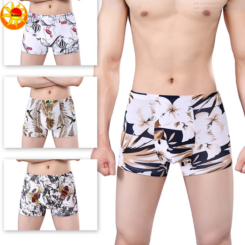 4 Pack Men's Breathable Underwear Fashion Underwear Boxer Briefs Chinese size Buy a larger size than usual Soft and comfortable breathable fabric underwear