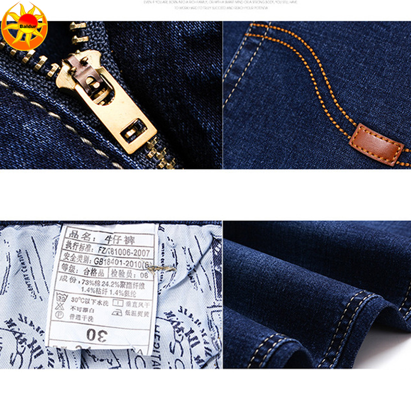 Men's Loose Straight Middle Waist Thin Jeans Boy's Leisure Youth Pants Men's Trousers Business pants Blue Mid-rise stretch  jeans Classic men's slacks