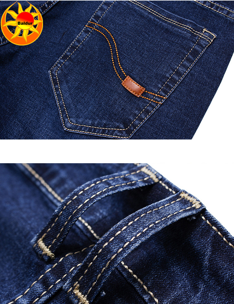 Men's Loose Straight Middle Waist Thin Jeans Boy's Leisure Youth Pants Men's Trousers Business pants Blue Mid-rise stretch  jeans Classic men's slacks