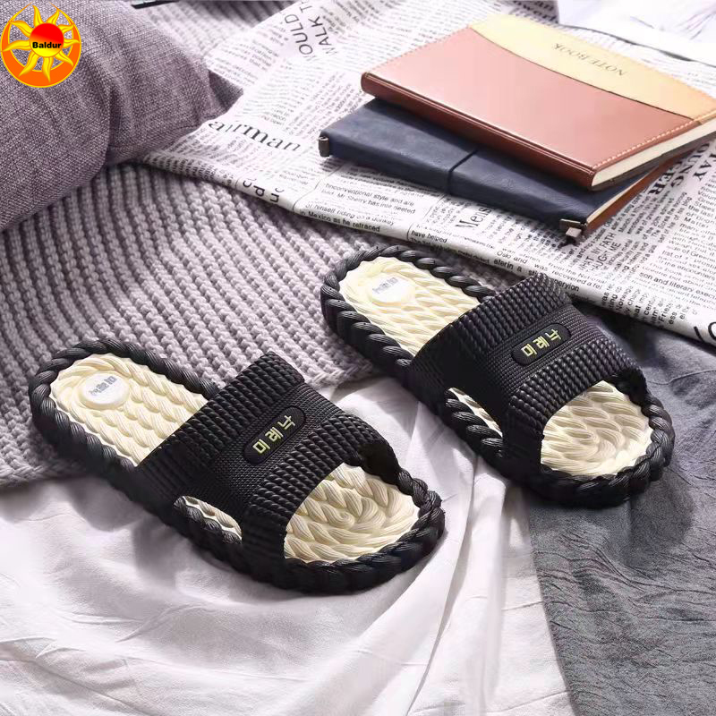 Men's shoes women's bathroom bath non-slip wear-resistant soft bottom slippers thick soled couple sandals  open shoes Buy one size bigger than usual soft slippers