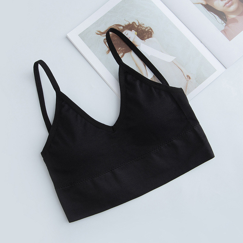 3PC  Women’s seamless wrapped chest rag chest ladies lingerie threaded Sports Bra girl no steel ring  hollowed out sling bra Chinese size please refer to the size table