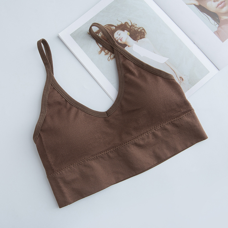3PC  Women’s seamless wrapped chest rag chest ladies lingerie threaded Sports Bra girl no steel ring  hollowed out sling bra Chinese size please refer to the size table